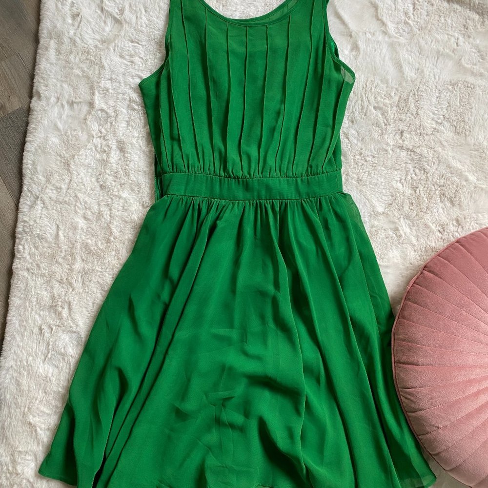 Emerald Chiffon Mod Cloth Dress